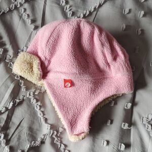 Zutano Pink and Cream Fleece Baby Hat